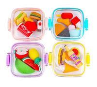 OFFCUP Gommes Fantaisie, 20pcs Gommes à Effacer, 4 Boîtes Gomme Mignonnes, Gomme en Caoutchouc Créative Kawaii Fruits Légume Dessert pour Enfants écoles Papeterie Fournitures Scolaires