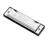 OFFCUP Harmonica Diatonique, 10 Trous Harmonica Blues, 20 tons Diatonique en Do, Harmonicas Jouet avec Sac de Rangement pour Débutants Enfants Étudiants Adultes Comme Meilleur Cadeau- Argent