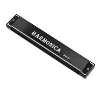OFFCUP Harmonica Diatonique, 24 trous Tremolo Harmonica Key of C, Harmonica Blues, Harmonica Professionnel pour Débutants Enfants Étudiants Adultes Musiciens Comme Meilleur Cadeau - Noir