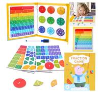 OFFCUP Jeux Éducatifs Mathématiques, Puzzle Éducatif De Fraction, Fractions Magnétiques, Fractions Game, Jeux pour Apprendre Les Fraction Aimantées-Hippopotame