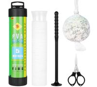 OFFCUP Kit de Maille en PVC de 5 m avec Ciseaux, Filet de Pêche Sacs Filet Bait Soluble dans l'eau PVA, 37 mm de Large, Accessoires de pêche à la Carpe avec Entonnoir et Piston Mesh pour Appâts