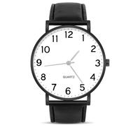 OFFCUP Montre Homme, Montres analogiques à Quartz, Montres d'affaires avec Bracelet en Cuir Cadran Numérique, Faciles à Lire, Montres-Bracelets Cadeau Élégant pour Homme Père Amis Fête des Pères