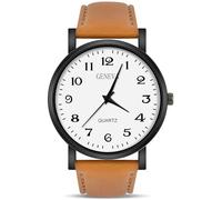 OFFCUP Montre Homme, Montres analogiques à Quartz, Montres d'affaires avec Bracelet en Cuir Cadran Numérique, Faciles à Lire, Montres-Bracelets Cadeau Élégant pour Homme Père Amis Fête des Pères