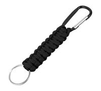 OFFCUP Mousqueton Tressé, 1pc Porte-clés en Paracorde avec Mousqueton Crochet D, Kit de Survie Extérieur pour Randonnée, Camping, Pédestre et Sac à Dos, Noir