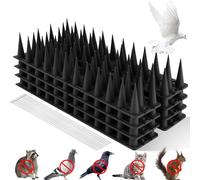 OFFCUP Pic Anti Pigeon Plastique, 1.8M Pique Anti-Pigeon Pointes d'oiseaux en Plastique Pics Anti Chat avec 10 Attaches-Câbles pour Toitures Rebords Balcons, Terrasse Extérieurs - Noir