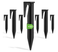 OFFCUP Piquet Fil Robot Tondeuse, 50pcs Piquets de Fixation pour Câbles Périphériques, Accessoires pour Tondeuses à Gazon Crochet pour Robot Tondeuse pour Fixation Câble de Délimitation(Noir)