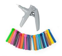 OFFCUP Pistolet Ligature Orthodontiques, Kit de Ligature Orthodontique avec 40pcs Liens de Ligature Orthodontique Caoutchouc, Pratique Outils pour Orale Orthodontie Ligature (Gris)