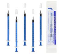 OFFCUP Plastique Seringue, 10pcs 1ml Seringue avec Capuchon, Seringue à Liquide Scellée Individuellement, Seringues de Distribution pour Animal Laboratoire Industriel (sans Aiguille)