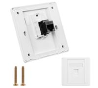 OFFCUP Prise Réseau CAT6 Gigabit Ethernet, Plaque Frontale Réseau RJ45 à Branchement Direct, Double Passage pour installation de câble Ethernet pour Salon Chambres Bureaux