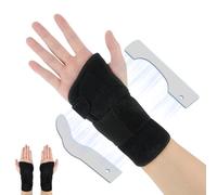 OFFCUP Protege Poignet Droit, Attelle de Poignet avec 2 Plaques en Aluminium, Réglable Protege Poignets Auto-Adhésif et Respirant pour Syndrome du Canal Carpien, Tendinite, Arthrite & Entorses, L
