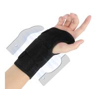 OFFCUP Protege Poignet Droit, Attelle Poignet avec 2 Plaques en Aluminium | Réglable Protege Poignets Auto-Adhésif et Respirant pour Syndrome du Canal Carpien, Tendinite, Arthrite & Entorses, L, Noir