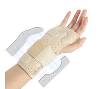 OFFCUP Protege Poignet Droit, Attelle Poignet avec 2 Plaques en Aluminium | Réglable Protege Poignets Auto-Adhésif et Respirant pour Syndrome du Canal Carpien, Tendinite, Arthrite & Entorses, M, Teint