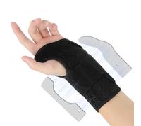 OFFCUP Protege Poignet Gauche, Attelle Poignet avec 2 Plaques en Aluminium | Réglable Protege Poignets Auto-Adhésif et Respirant pour Syndrome du Canal Carpien, Tendinite, Arthrite & Entorses, L, Noir
