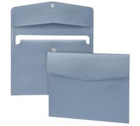 OFFCUP PU Porte Document, 2pcs Leather Enveloppe A4 Cas Portfolio Dossier avec Poches, Imperméable Cuir Intérieures Pochette Papeterie Fichier pour Note/Carte/Tablette PC Affaire et Bureau, Bleu Clair