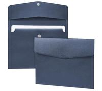 OFFCUP PU Porte Document, 2pcs Leather Enveloppe A4 Cas Portfolio Dossier avec Poches, Imperméable Cuir Intérieures Pochette Papeterie Fichier pour Note/Carte/Tablette PC Affaire et Bureau, Bleu Foncé