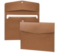 OFFCUP PU Porte Document, 2pcs Leather Enveloppe A4 Cas Portfolio Dossier avec Poches, Imperméable Cuir Intérieures Pochette Papeterie Fichier pour Note/Carte/Tablette PC Affaires et Bureau, Marron
