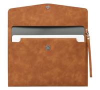 OFFCUP PU Porte Document, Leather Enveloppe A4 Cas Portfolio Dossier avec Poches, Imperméable Cuir Intérieures Pochette Papeterie Fichier pour Note/Carte/Tablette PC Affaires et Bureau, Brun