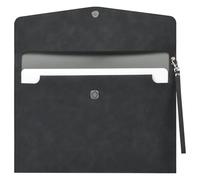OFFCUP PU Porte Document, Leather Enveloppe A4 Cas Portfolio Dossier avec Poches, Imperméable Cuir Intérieures Pochette Papeterie Fichier pour Note/Carte/Tablette PC Affaires et Bureau, Noir