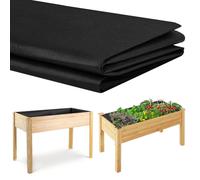 OFFCUP Revêtement en Tissu pour Grande Jardinière Surélevée, 160 * 210cm Doublures de Jardinières à Herbe pour Bac à Légumes, Recyclable Revêtements Non Tissés Sacs de Culture Robustes, Noir