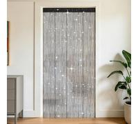 OFFCUP Rideau Décorations de Fenêtre, Rideau à Fils, Rideaus de Porte Fils avec Frange, Découpable 100x200cm pour Portes, Windows, Diviseur de Pièce et Décoration de Chambre, Noir