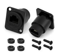 OFFCUP RJ45 CAT6 Connecteur pour Montage en Panneau, 2Pcs Prise Encastrée, Connecteur Pass-Through, femelle-femelle, Compatible Cat6A/CAT6/CAT5E