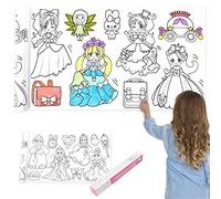 OFFCUP Rouleau de Papier Dessin, 3M Rouleau de Coloriage Adhésif, Children's Drawing Roll Coloring Paper Roll pour Enfants Jouets D'art et de Créativité pour Tout-Petits (Princesse)