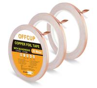 OFFCUP Ruban de Cuivre Contre Les Escargots, 3PCS 6mm*20m Feuille de Cuivre Anti Limaces et Escargots, Ruban Cuivres Bande adhésif Pour Protection Plantes Surélevées et Plantes de Jardin