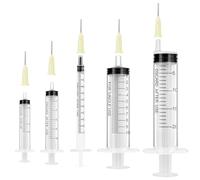 OFFCUP Seringue Plastique, 10pcs Seringue D’alimentation, 1ml 2ml 5ml 10ml 20ml Seringues avec Aiguille émoussée, Seringues de Distribution Liquide pour Animal/Laboratoire/Usage Industriel