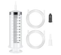 OFFCUP Seringue Plastique, 500ml Grande Seringues avec Tuyau, Grosse Seringues, Seringue Liquide de Mesure pour Science Laboratoire- Usage Industriel