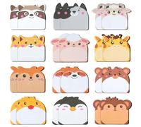 OFFCUP Sticky Notes, 24pcs Mini Notes Autocollantes Mignon, 720 Feuilles Note Adhésives en Forme Animaux Bloc mémo pour les études, la maison, le bureau, la colocation ou les cadeaux- 60x 55 mm