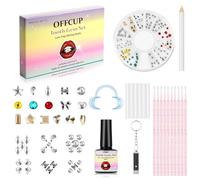 OFFCUP Strass Dentaire, Kit Strass Dentaire Professionnel, Colle Strass Dentaire avec Lumière UV, DIY Kit Strass Dentaire pour Débutan, pour Fêtes de Maquillage Célébrations Jeux de Rôle
