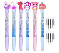 OFFCUP Stylo à Bille, 4pcs Stylo Bille Licorne, Quicksand Pen Stylos Gel Kawaii Recharge Stylos à Sable Mouvant Fournitures Scolaires de Papeterie Pour Adolescentes Femmes