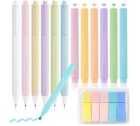 OFFCUP Surligneurs Pastel, 6 Colori Surligneur Marqueurs Paste + 6 Stylos Encre Gel + Note Autocollante, Esthétiques Pastel Highlighter Pen pour Carnet Journal école Maison Bureau (Macarons)