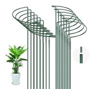 OFFCUP Tuteurs pour Plantes, 12PCS 20*35CM Vert Support de Plante de Jardin | Demi-Rond Anneau Support de Jardin en Métal pour Pivoines Hortensias Roses Sédum Légumes Tomates
