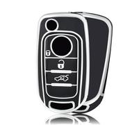 OFFCURVE Coque Cle Couvre Clé Cache Clef, Etui a Cles Étui à Clés Voiture Convient pour Fiat 500X Tipo Toro Freedom Egea Aegea Argo Cronos Doblo Nuova Mirror Lounge S Design Dodge Neon Jeep Renegade