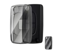 OFFCURVE Coque Cle Transparent Couvre Clé Cache Clef, Etui a Cles Étui à Clés Voiture pour Peugeot 106 207 308 406 Expert Partner Citroen C2 C3 C4 Grand Picasso Fiat Scudo Ulysse
