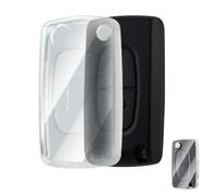 OFFCURVE Coque Cle Transparent Couvre Clé Cache Clef, Etui a Cles Étui à Clés Voiture pour Peugeot 106 207 308 406 Expert Partner Citroen C2 C3 C4 Grand Picasso Fiat Scudo Ulysse