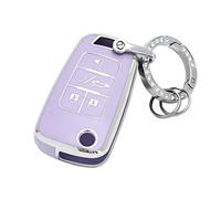 OFFCURVE Coque pour clé Chevy avec porte-clés, coque de clé de voiture pour Chevrolet Chevy GMC Buick Encore Terrain Malibu Camaro Cruze Impala Equinox Volt Spark Sonic Car Smart Accessories, violet