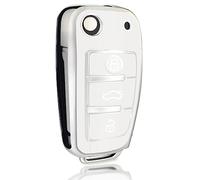 OFFCURVE Couvre Clef Etui a Clef, Étui à Clés TPU Etui Carte Clé Voiture 3 Boutons pour Audi A1-A8 B6-B8 C5-C6 Q1-Q7 R8 RS3-RS6 S1-S8 4F 4G TT TTS TTRS Seat Exeo 3R