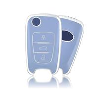 OFFCURVE Couvre Clef Etui a Clef, Étui à Clés TPU Etui Carte Clé Voiture 3 Boutons pour Hyundai Elantra i10-i40 ix20-ix55 Santa Fe Verna Sportage Carens Forte Avante Veloster