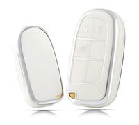 OFFCURVE Etui a Cle Voiture Coque Clé, Étui à Clés Couvre Clef Cache Clef 3/4/5 Boutons Apte à Jeep Grand Cherokee Renegade Compass Chrysler Dodge Journey Dart Challenger Charger Durango Ram Fiat 500X