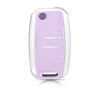 OFFCURVE Etui a Cle Voiture Coque Clé, Étui à Clés Couvre Clef Cache Clef 3 Boutons Apte à Kia Sportage Rio Sorento Carens Optima Soul Picanto Forte Cerato Ceed Venga Cadenza Carnival Amanti K3 K4 K5