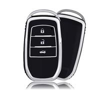 OFFCURVE Etui a Cle Voiture Coque Clé, Étui à Clés Couvre Clef Cache Clef Apte à Toyota RAV4 Land Cruiser 200 Yaris 4 GR Aygo X 86 Cross Auris Vios Prius Camry Corolla Prado Hilux Harrier Fortuner