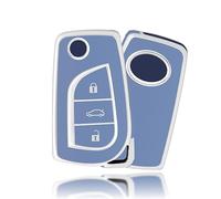 OFFCURVE Etui a Cle Voiture Coque Clé, Étui à Clés Couvre Clef Cache Clef Apte à Toyota RAV4 MR2 Scion TC IM Corolla Prius Yaris Aygo Auris Camry Avensis Cruiser Hilux Verso Peugeot 108 Citroen C1