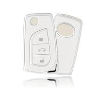OFFCURVE Etui a Cle Voiture Coque Clé, Étui à Clés Couvre Clef Cache Clef Apte à Toyota RAV4 MR2 Scion TC IM Corolla Prius Yaris Aygo Auris Camry Avensis Cruiser Hilux Verso Peugeot 108 Citroen C1