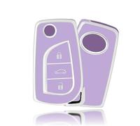 OFFCURVE Etui a Cle Voiture Coque Clé, Étui à Clés Couvre Clef Cache Clef Apte à Toyota RAV4 MR2 Scion TC IM Corolla Prius Yaris Aygo Auris Camry Avensis Cruiser Hilux Verso Peugeot 108 Citroen C1