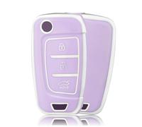 OFFCURVE Etui a Cle Voiture Coque Clé, Étui à Clés Couvre Clef Cache Clef Convient pour Hyundai i30 i30n i35 i40 ix35 NX4 Solaris Elantra Tucson Kona Azera Sonata Genesis Santa Fe Verna Accent Creta