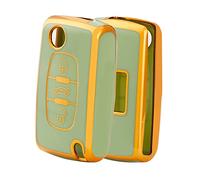 OFFCURVE Etui a Cle Voiture Coque Clé, Étui à Clés TPU Couvre Clef 2/3 Boutons pour Peugeot 106 207 308 406 607 Expert Partner Citroen C2 C3 C4 Grand Picasso Berlingo Xsara Fiat Scudo Ulysse