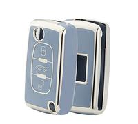 OFFCURVE Etui a Cle Voiture Coque Clé, Étui à Clés TPU Couvre Clef 2/3 Boutons pour Peugeot 106 207 308 406 607 Expert Partner Citroen C2 C3 C4 Grand Picasso Berlingo Xsara Fiat Scudo Ulysse