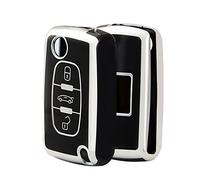 OFFCURVE Etui a Cle Voiture Coque Clé, Étui à Clés TPU Couvre Clef 2/3 Boutons pour Peugeot 106 207 308 406 607 Expert Partner Citroen C2 C3 C4 Grand Picasso Berlingo Xsara Fiat Scudo Ulysse